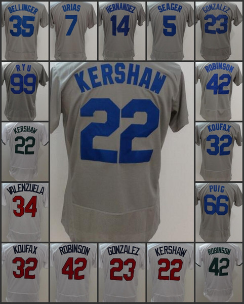 Los Angeles Dodgers Men Jerseys #23 Adrian Gonzalez 22 Clayton Kershaw 5 Corey Seager 99 Hyun-Jin Ryu 66 Yasiel Puig Woman Youth Jersey