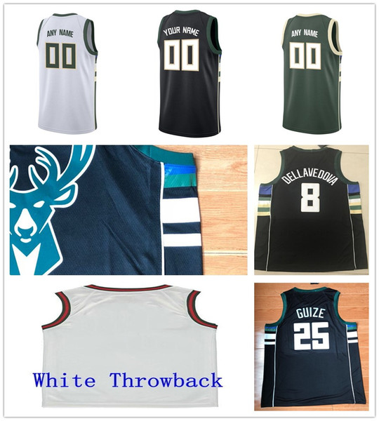 Printed Ersan Ilyasova Jodie Meeks Thon Maker DJ Wilson Donte DiVincenzo Pat Connaughton Sterling Brown Christian Wood Jaylen Morris Jersey