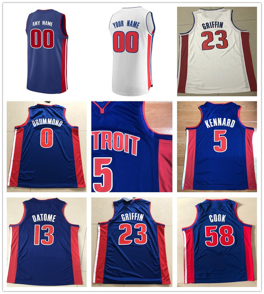 Printed Blake Griffin Andre Drummond Reggie Jackson Jon Leuer Langston Galloway Ish Smith Robinson III Stanley Johnson Luke Kennard Jerseys