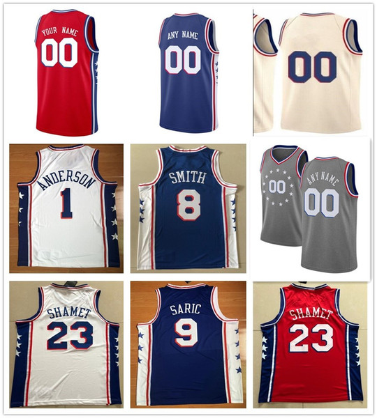 Printed Zhaire Smith JJ Redick Amir Johnson Landry Shamet Jonah Bolden T.J. McConnell Furkan Korkmaz Demetrius Jackson Shake Milton Jerseys