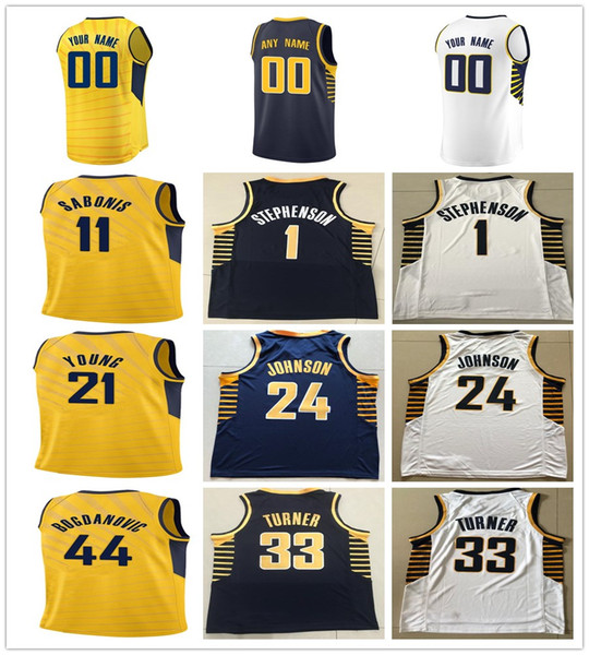 Printed Kyle O'Quinn Myles Turner Domantas Sabonis TJ Leaf Aaron Holiday Ike Anigbogu Alize Johnson Edmond Sumner Davon Reed Jerseys