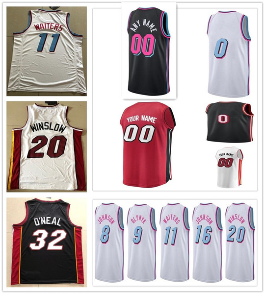 Printed Johnson Dion Waiters Olynyk Wayne Ellington Justise Winslow Bam Adebayo Derrick Jones Jr. Rodney McGruder Udonis Haslem Jerseys