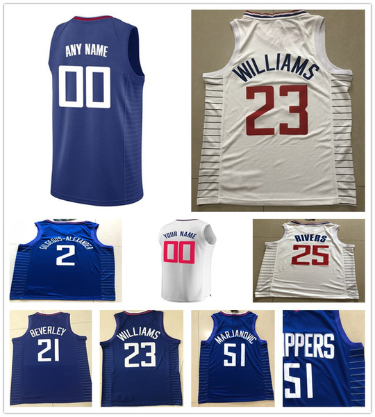 Printed Patrick Beverley Luc Mbah a Moute Mike Scott Shai Gilgeous-Alexander Jerome Robinson Sindarius Thornwell Tyrone Wallace Jerseys