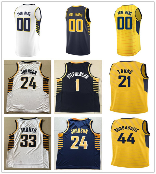 Printed Victor Oladipo Thaddeus Young Tyreke Evans Bojan Bogdanovic Darren Collison Cory Joseph Doug McDermott O'Quinn Myles Turner Jerseys