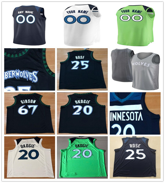 Printed Jeff Teague Josh Okogie Derrick Rose Taj Gibson Robert Covington Dario Saric Tyus Jones Andrew Wiggins Karl-Anthony Towns Jerseys