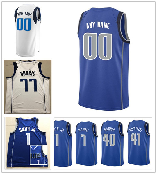 Printed Dennis Smith Jr. Luka Doncic Salah Mejri Maxi Kleber Jalen Brunson Dorian Finney-Smith Ryan Broekhoff Ray Spalding Barea Jerseys