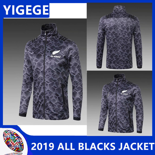 2019 ALL BLACKS TRI-AXLE PRESENTATION JACKET New Zealand All Blacks MAORI Rugby Jerseys 18 19 top quality All Blacks Territory rugby shirts