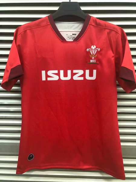 Wales WRU 2018/19 Home S/S Replica Rugby Wales rugby jerseys shirt red men shirt 2019 rugby Wales shirt home free faster size S - 3XL