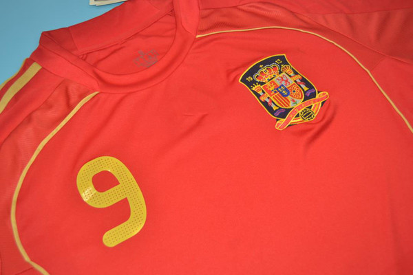 2008 Euro cup champion Spain home retor jerseys España Alonso Xavi Fabregas Iniesta Torres David Villa Senna vantage rugby jerseys camisetas