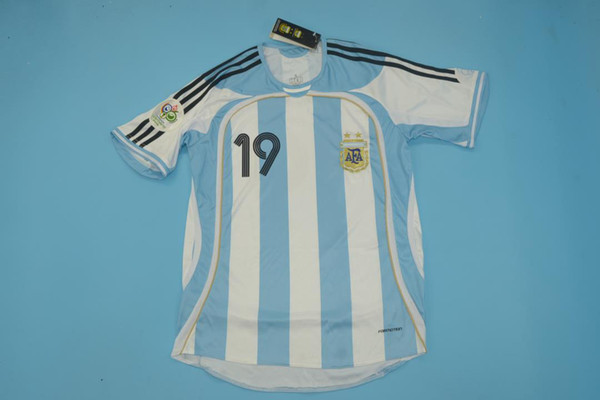 2006 world cup argentina home retor jerseys Sorin Aimar messi Mascherano riquelme Saviola Crespo vantage rugby jerseys camisetas size S-XXL