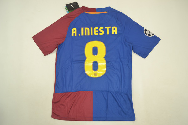 08-09 final version MESSI Iniesta Larsson Puyol Deco Xavi Eto'o Giuly Retor jerseys classic shirts Running Jerseys size S-XXL