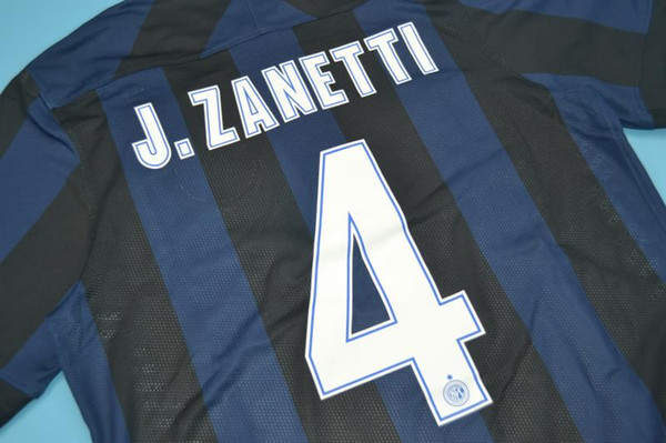 2013-14 inter home Match Worn Player version retro Jerseys Zanetti retired special Commemorative Edition Icardi Milito Kovacic rugby jersey