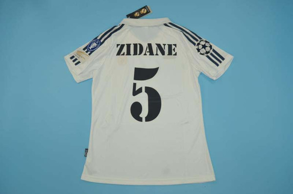 02 Sport Retro Jersys Zidane Figo Raul Hierro Makélélé Roberto Carlos McManaman Morientes UCL Final real madrid Jerseys