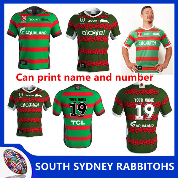 2019 Australia NRL National Rugby League SOUTH SYDNEY RABBITOHS 2019 ANZAC JERSEY SOUTH SYDNEY RABBITOHS 2019 HOME JERSEY size S-XXXL