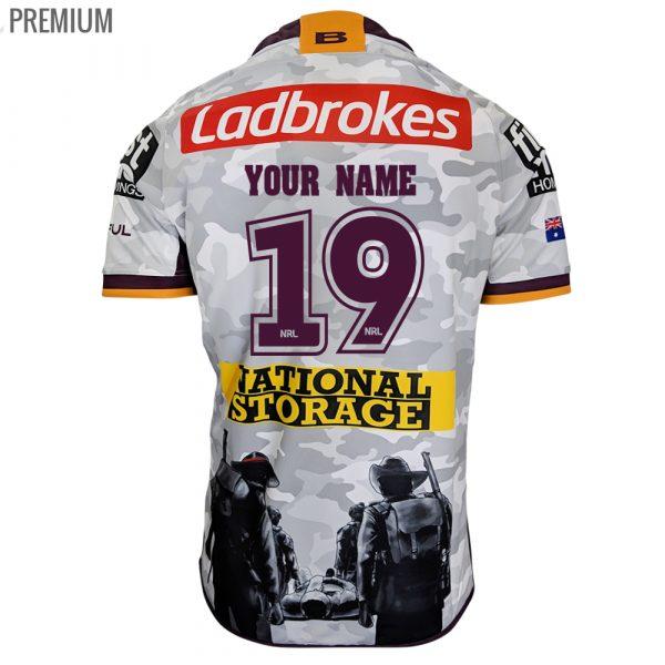 2019 NRL RUGBY JERSEY BRISBANE BRONCOS 2019 ANZAC JERSEY NRL National Rugby League 2019 Brisbane Broncos Home Jersey Rugby (Can print)