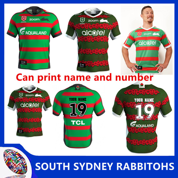 2019 Australia NRL National Rugby League SOUTH SYDNEY RABBITOHS 2019 ANZAC JERSEY 2019 SOUTH SYDNEY RABBITOHS AWAY JERSEY size S-XXXL