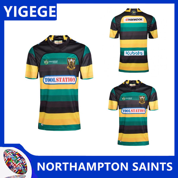 NORTHAMPTON SAINTS 2017/18 HOME JERSEY 2018 Multicolor home Northampton saints Jersey 17-18 Northampton saints Men Rugby Shirt S-3XL