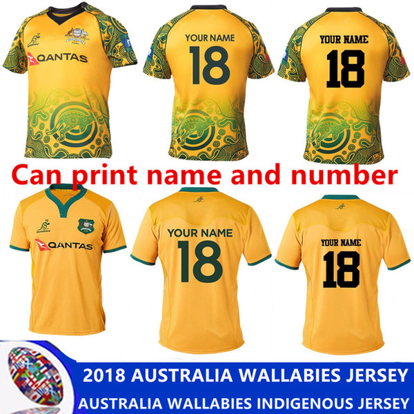 2018 AUSTRALIA WALLABIES JERSEY AUSTRALIA WALLABIES INDIGENOUS JERSEY 2018 Australia Special Version yellow Rugby size S -3XL