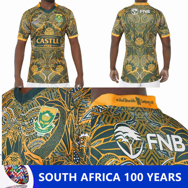 2019 South Africa 100 YEARS JERSEY 2018 SOUTH AFRICA SPRINGBOK JERSEY Springboks South African national team rugby size S-3XL