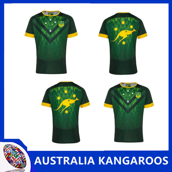 2019 AUSTRALIA KANGAROOS JERSEY AUSTRALIA WALLABIES INDIGENOUS JERSEY 2018 Australia Special Version yellow Rugby size S -3XL