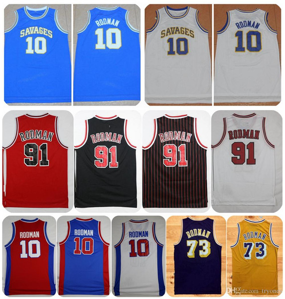 2018 Oklahoma Savages Dennis Rodman College Basketball Jerseys The Worm 10 73 91 Dennis Rodman Shirts Cheap Stitched Basketball Jersey