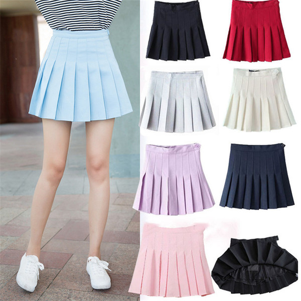 SEXEMARA tennis skirt girls cheerleader sport skort running golf cycling skirts women badminton shorts 2pc