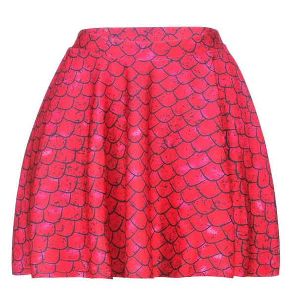 Red Fish Scale Women Sexy Pleated Skirts Tennis Bowling Bust Shorts Skirt New Slim Lady Female Fitness Sports Apparel A Style