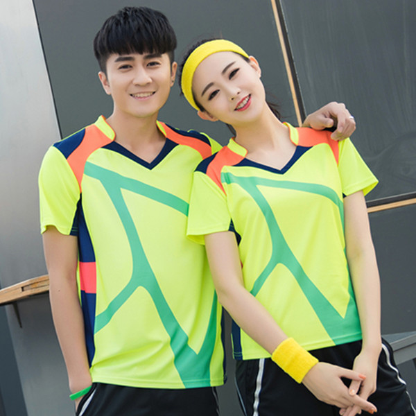 New 2018 badminton shirts, T-Shirts, men's short sleeved women's table tennis sportswear, fast drying sweat absorbing tennis shirts.