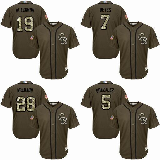 Men Women Youth Rockies Jerseys 19 Blackmon 28 Arenado Baseball Jersey White Gray Purple Green Salute to Service Players Weekend All Stars