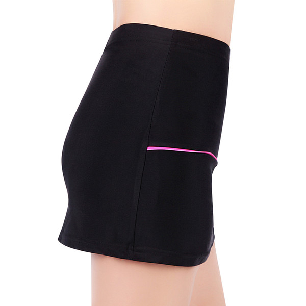 WOSAWE Cycling Mini Skirt Women Bike Bicycle Pleated Skirt & Shorts MTB Mountain Road Bike Sexy Skirt with 4D Gel Padded, Black