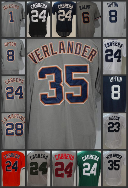 Detroit Tigers Men Jersey #1 Jose Iglesias 6 Al Kaline 8 Justin Upton 24 Miguel Cabrera 35 Justin Verlander Women Youth Stitched Jerseys