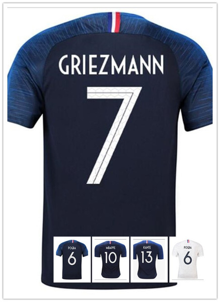 2018 Tennis Jackets New 2 Star GRIEZMANN #7 10 MBAPPE 6 POGBA Soccer Jersey 13 KANTE 11 DEMBELE 9 GIRQVD 8 LEMAR 20 Martial MENDY world cup