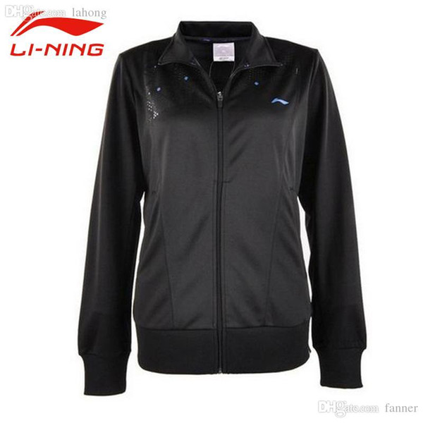 Wholesale-Li-Ning Women's Autumn Rib Sleeve Tennis Jacket Windproof Li Ning Sport Coat Female Breathable Front Zipper Jackets