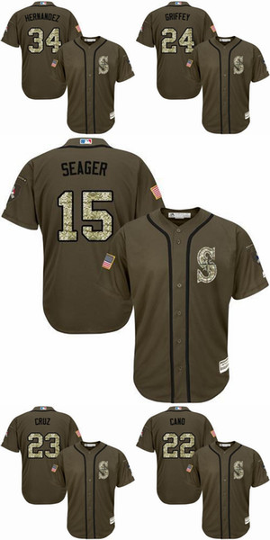 Men Women Youth Mariners Jersey 24 Griffey Jr 51 Ichiro Jersey White Gray Grey Navy Blue Cream Aqua Green Salute to Service Players Weekend