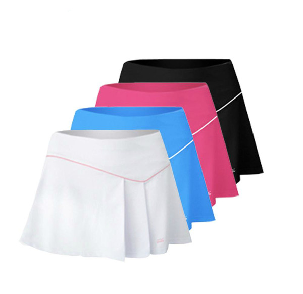 Wholesale- Women Summer New Classic Tennis Skirt Tennis Skort With Double Lining Badminton Anti Emptied Safely Short for Girls