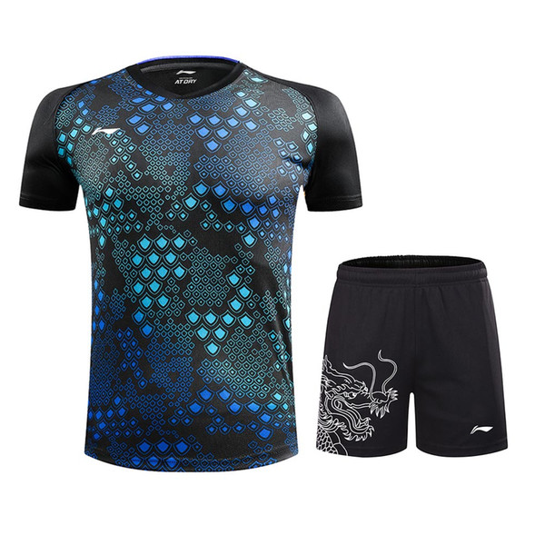 New LI-NING table tennis sets Men Xu Xin ,CHINA Dragon ping pong shirts , Ma Long table tennis clothes male , table tennis wear