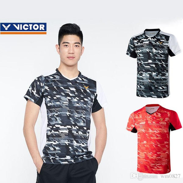 VICTOR Badminton Shirt , Men Women Tennis Clothing , Victor Badminton Shorts Polyester Jersey Tennis Wear Clothes Black