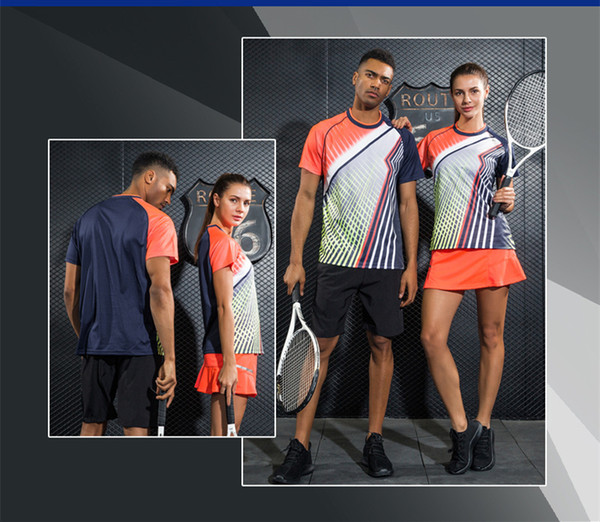 Woman Man Tennis Jersey Set Badminton Wear Sportswear T-Shirt sets short sleeved sports clothes, women's tennis shirts, quick drying