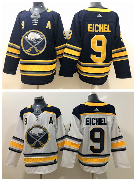 2019 Mens 9 Jack Eichel Buffalo Sabres Hockey Jerseys Stitched Embroidery Sabres 9 Jack Eichel Home Away White Navy blue Ice Hockey Jersey