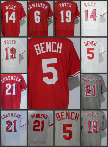 Cincinnati reds Men Jerseys #5 Johnny Bench 19 Joey Votto 21 Deion Sanders 6 Billy Hamilton Woman Youth Stitched Jersey