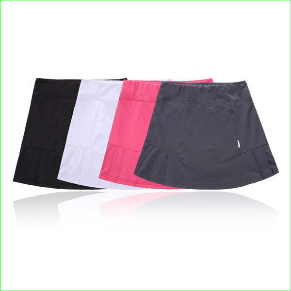 Wholesale-Summer New Women breathable Sports Mini Skirt Tennis skirt trousers female anti-lighting fake two-piece half skirt pants women