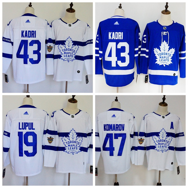 2019 New Mens Toronto MapleLeafs Hockey Jerseys Stitcehd 43 Nazem Kadri 19 Joffrey Lupul 47 Leo Komarov Winter Classic Ice Hockey Jerseys