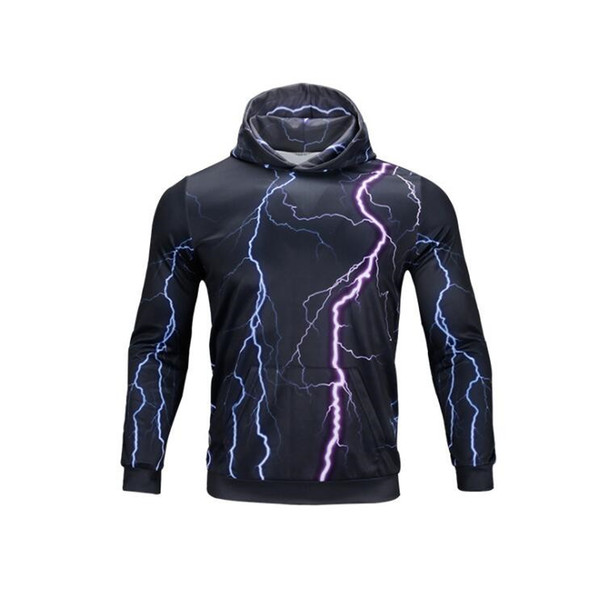 Lightning Digital Print Sweater Personality Creative Street Long Sleeve Tennis Jacket