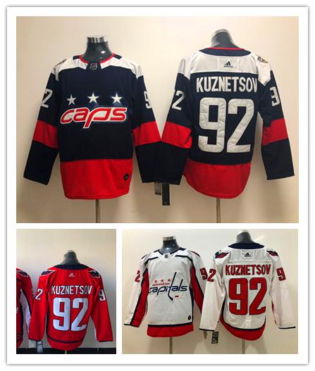 2019 Mens 92 Evgeny Kuznetsov Washington Capitals Hockey Jerseys Stitched Embroidery 2018 Stanley Cup Final Champions Patch Capitals Jersey