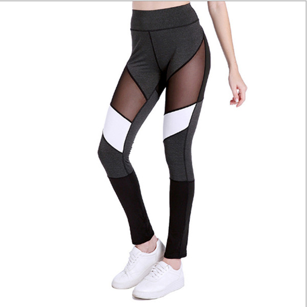 Sport Breathable Patchwork Mesh Women Tennis Pants Women High Waist Fitness Leggings Quick Dry Sport Tennis Pants 704303