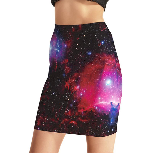 Red Sky Women Sexy High Waist Skirts Tennis Bowling Skirts Slim Digital Print Elastic Popular Female Girls Party Apparel S-4XL