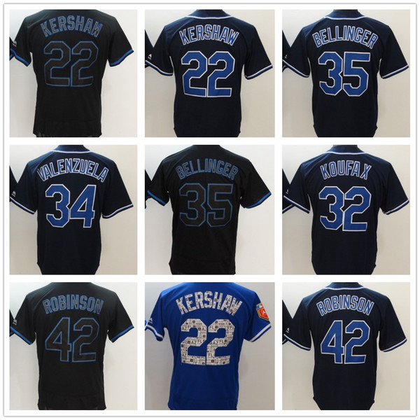 NEW Men's Los Angeles 22 Clayton Kershaw 66 Yasiel Puig 10 Justin Turner 23 Adrian Gonzalez Dodgers jerseys