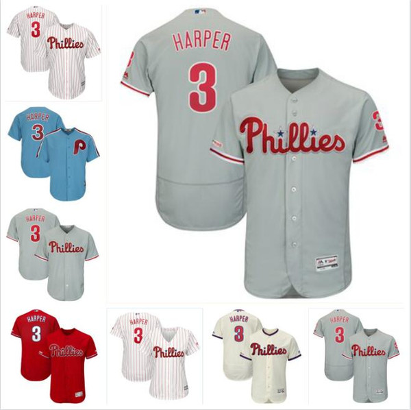 Philadelphia bryce harper phillies jersey baseball jerseys custom blank home official cool flex base authentic jersey Robin Roberts kids men