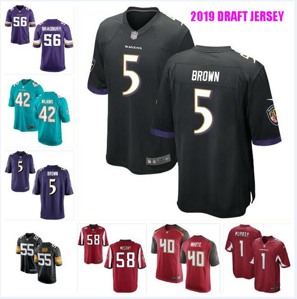 Draft Garrett Bradbury Jersey Marquise Brown Kaleb Mcgary Christian Wilkins Devin Bush Kyler Murray Devin White football jerseys 5xl 6xl