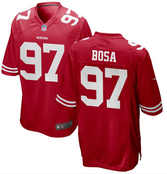 2019 Nick Bosa Jimmy Garoppolo 49ers Jersey George Kittle Mitch Wishnowsky Richard Sherman custom american football jerseys 4XL 5XL colors